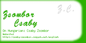 zsombor csaby business card